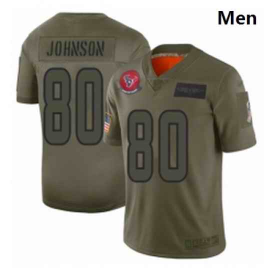 Men Houston Texans 80 Andre Johnson Limited Camo 2019 Salute to Service Football Jersey